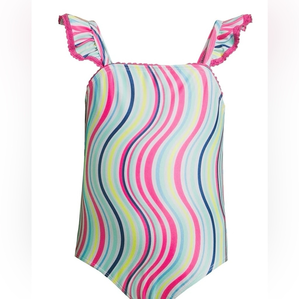 🔴3/$12 Colorful Striped Kids Swimsuit! NWT!